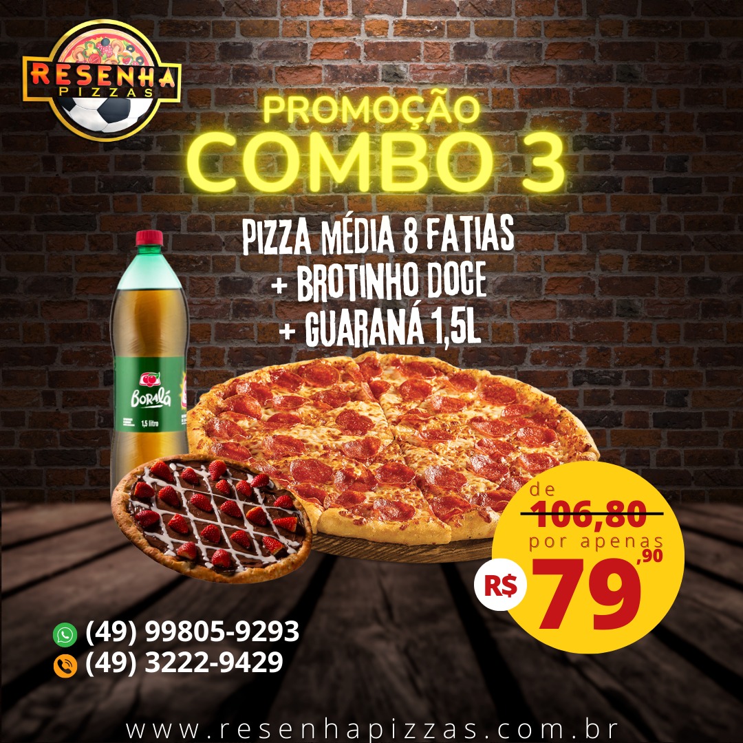 Combo 35cm(8fatias) + broto + guarana 1,5L